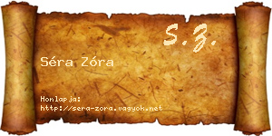 Séra Zóra névjegykártya